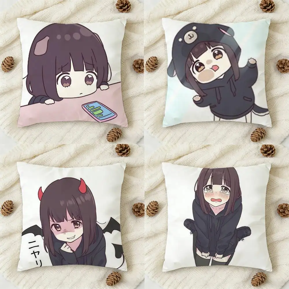 

Cute M-Menhera C-Chan Girl Double-sided Printed Square Decorative Cushion Cover for Sofa Living Room Home Decor