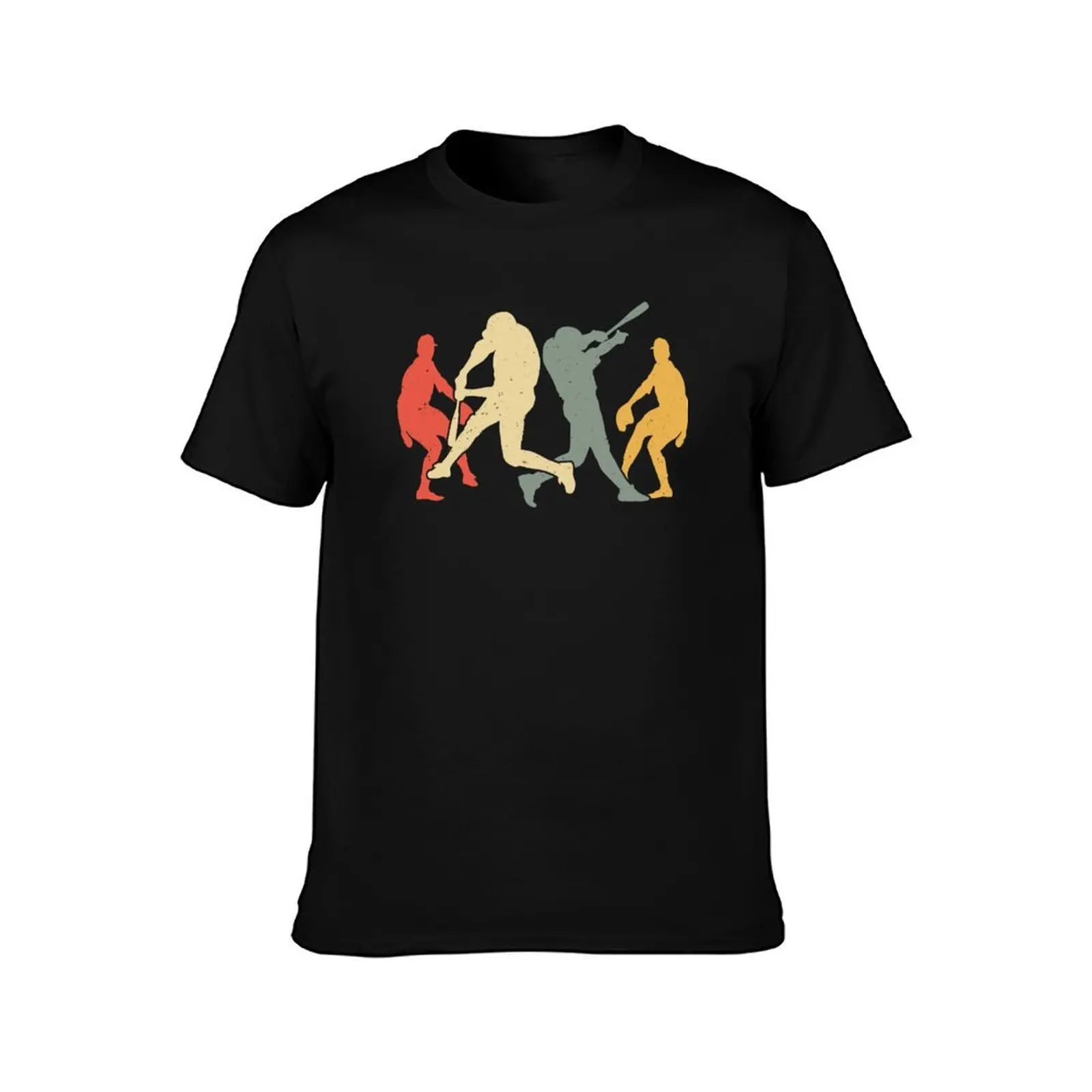 Baseball Retro Vintage . Catcher Pitcher Batter Boys T-Shirt, Summer Casual Cotton Tee, Oversized Streetwear Tops, 100% Cotton
