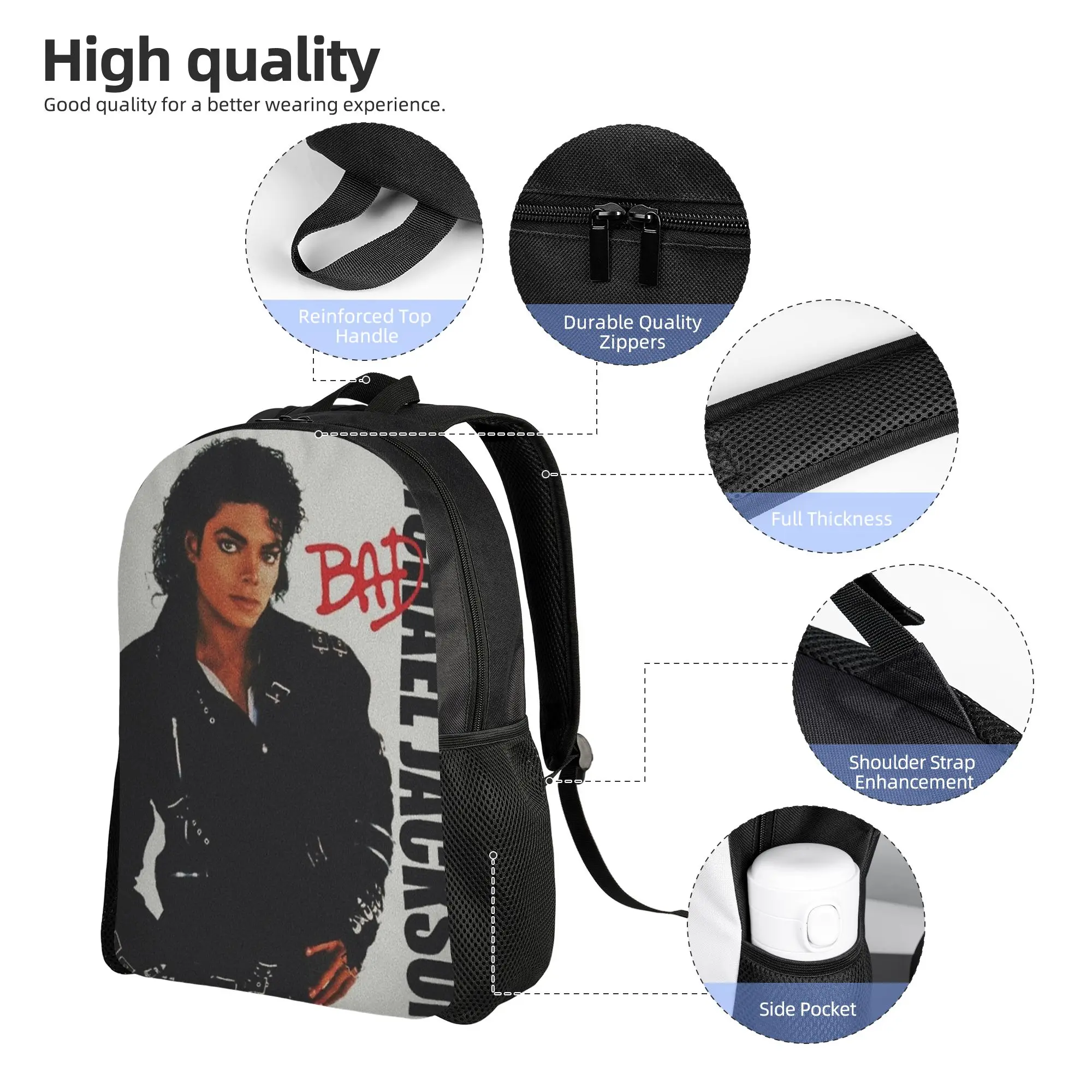 Michaels Jacksons Casual Backpack Gift Student Business  Daypack for Men Women Laptop Canvas Bags