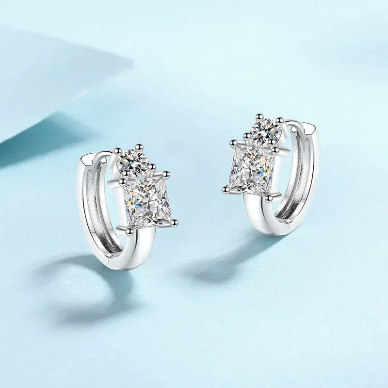 

Темпераментный дизайн Pt950 серьги женские, пряжка квадратный сахар 2,6 карата муассанит платиновые серьги-кольца для женщин свадебные украшения