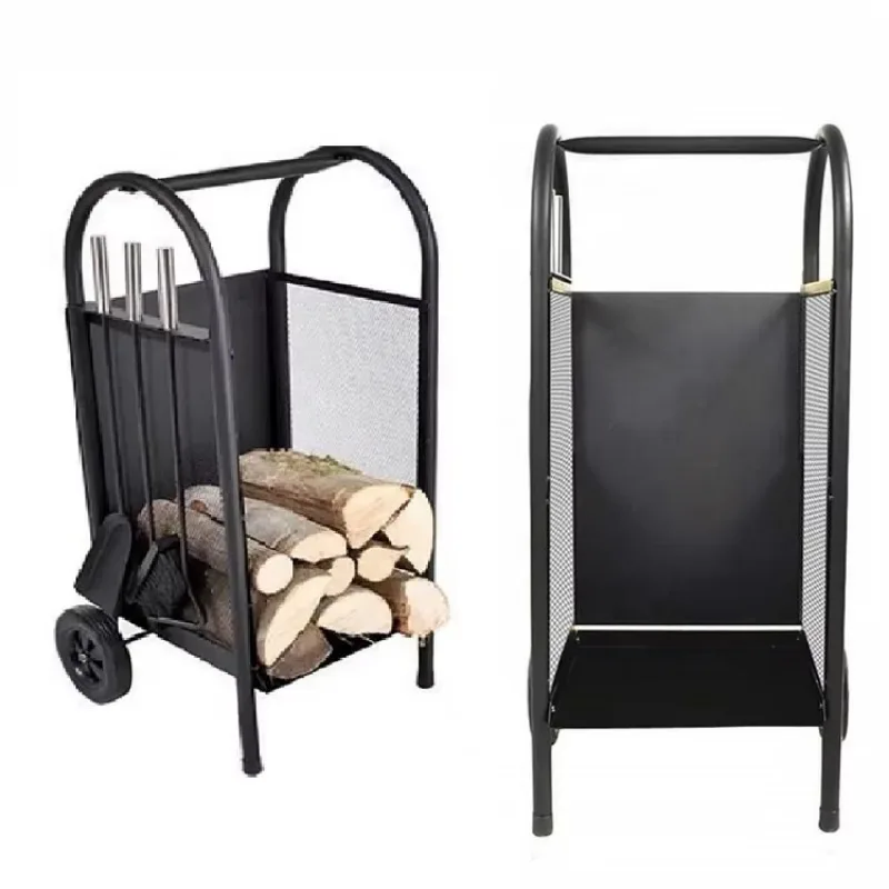 Indoor Firewood Log Rack with Tools Set Outdoor Wood Storage Holder Firewood Rack Stand