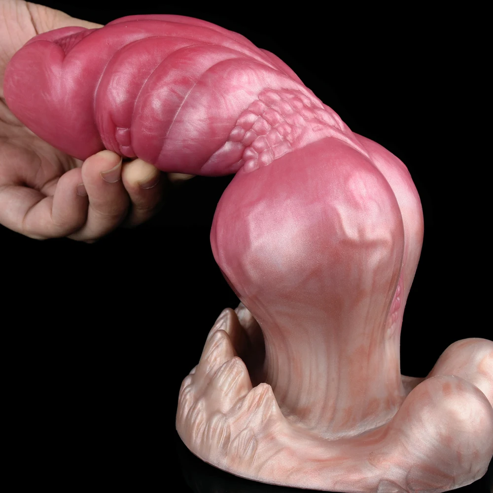 FAAK Large Knot Wolf Dildo Fantasy Animal Penis With Suction Cup Anal Plug Silicone Sex Toys For Women Men Vagina Stimulate