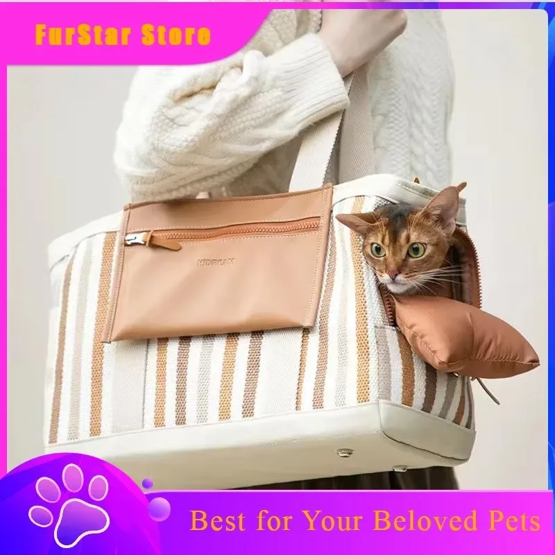 FurStar6kg Cat Dog Bag Out Leather Pvc One Shoulder Breathable Puppy Bag Classic Comfortable Cat Carrier Bag Foldable Cat Carrie