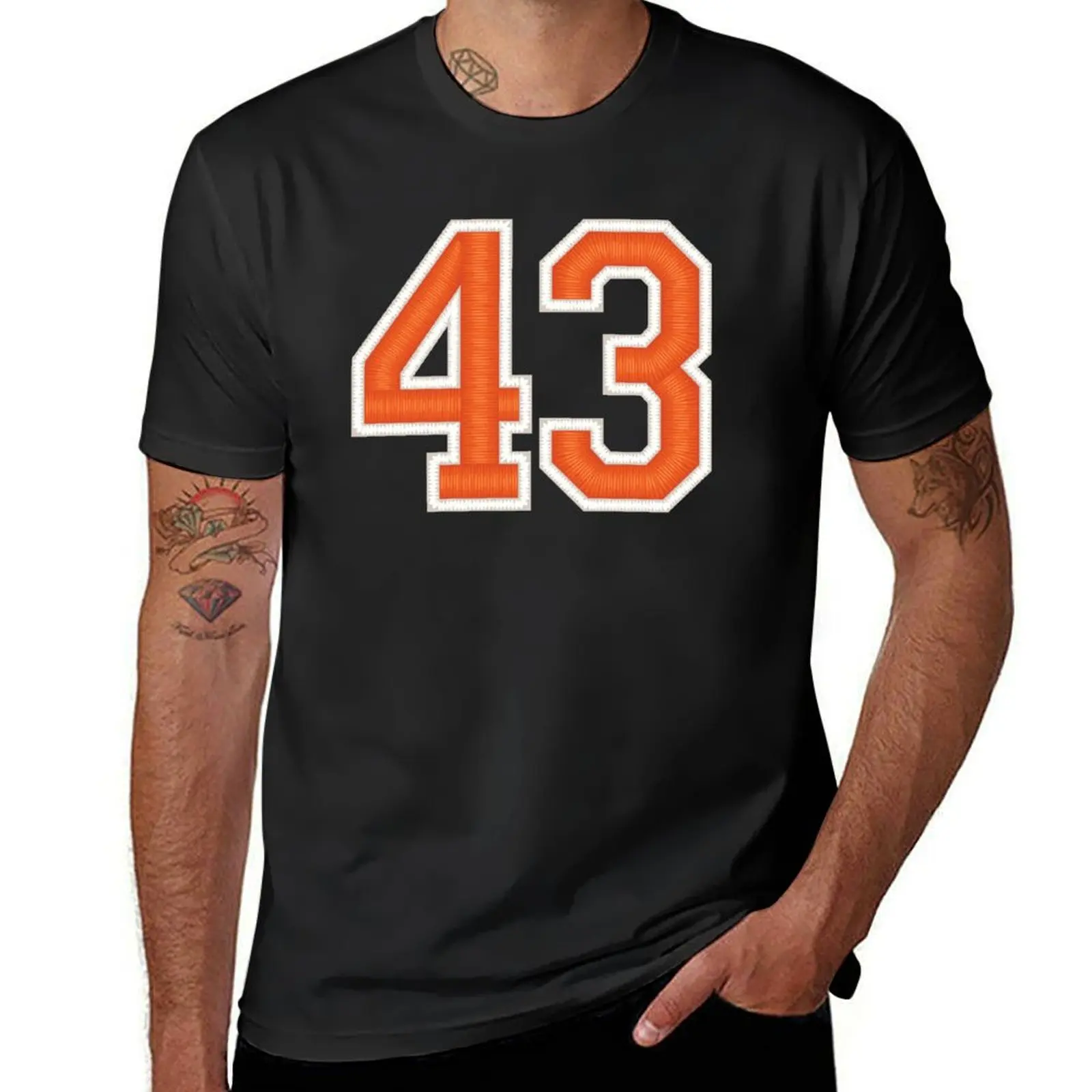 Sports Number 43 Jersey forty-three Orange T-shirt plain quick-drying vintage Blouse men t shirts