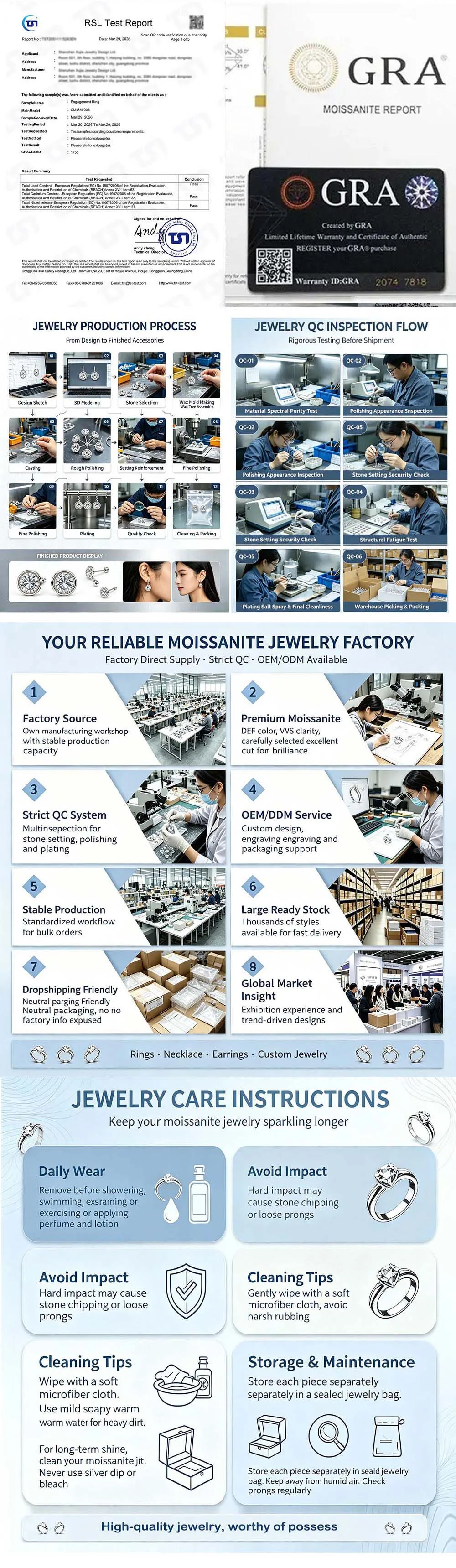 Celestinova Round Moissanite Three Stone Ring GRA Certified 14K Gold Plated Engagement Wedding Bridal Jewelry For Women