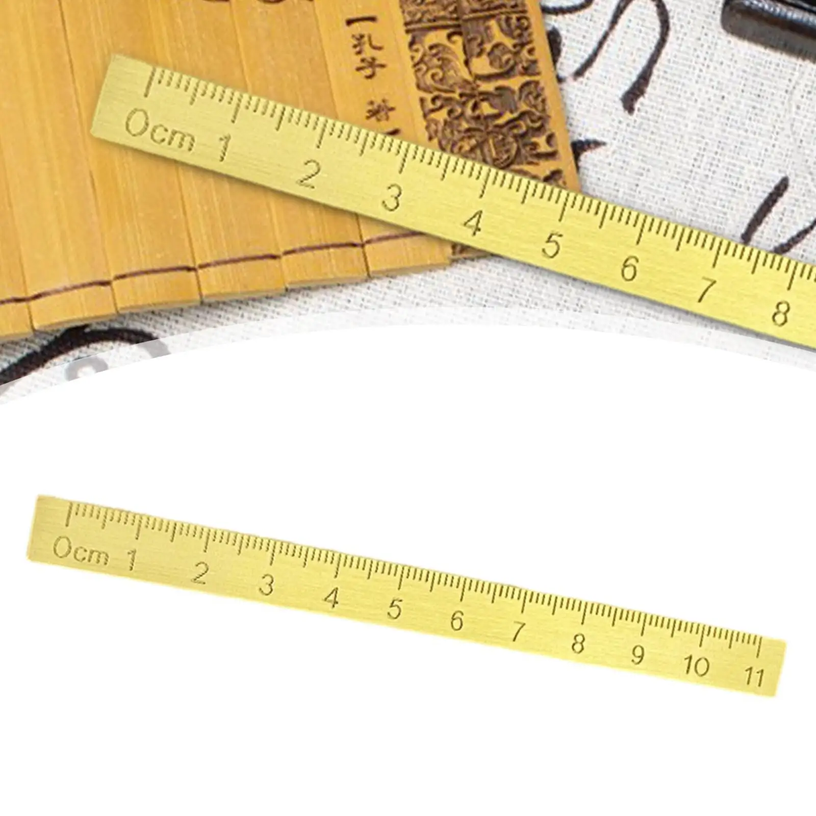 Brass Ruler Paperweight Bookmark Desk Accessory Crafts Practical Gift Measuring Ruler for Measuring Writing Tools
