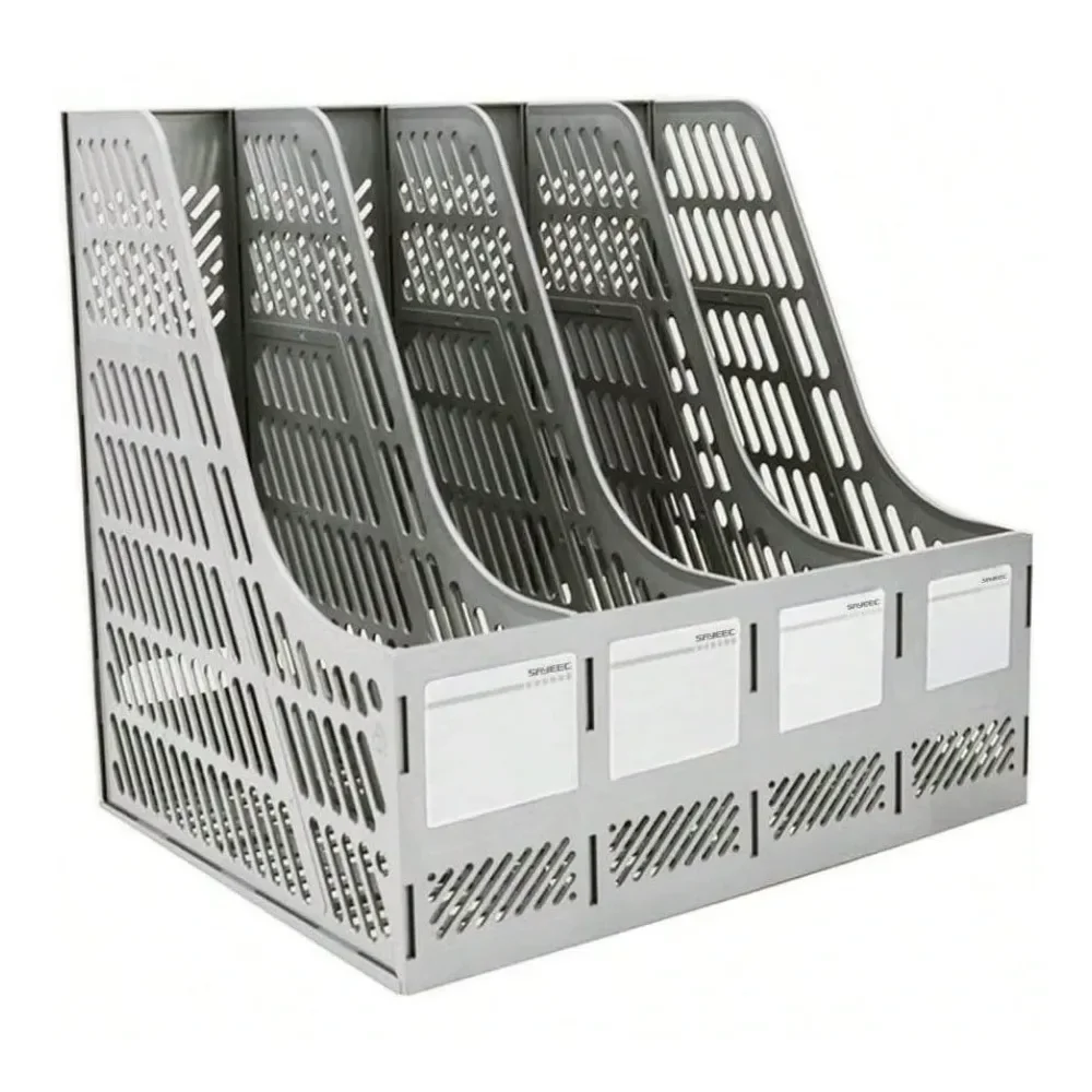 

Office StorageSAYEEC Sturdy Magazine Holder Organizer Desktop 4 Compartment File Holders Frames File Dividers Document Storage R