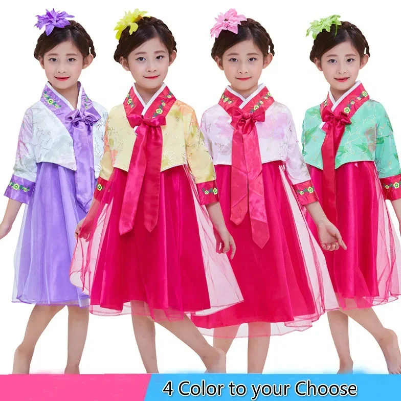 

Korean Hanbok Dance Dress Girl Traditional Palace Costume Child Korean Party Ethnic Costumes Oriental National Stage Performance