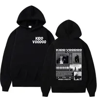 Sudadera con capucha gráfica del rapero Kidd Voodoo En's Chile Tour, sudadera con capucha de algodón puro 100% estampada gótica de hip-hop a la moda para Otoño/Invierno