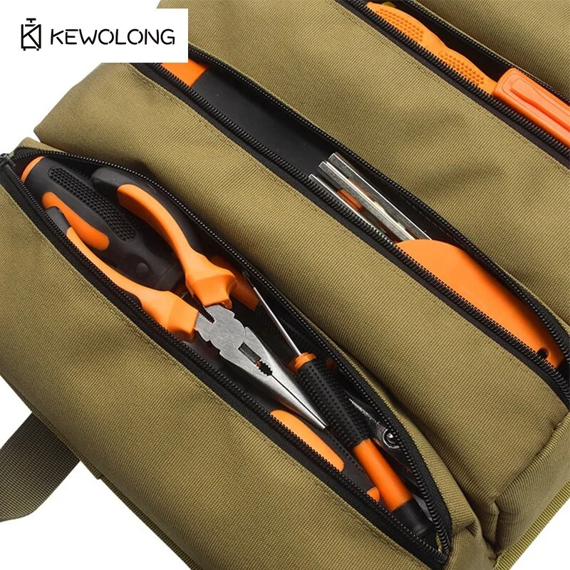 Borsa per attrezzi in tela Organizzatore per carpentiere per elettricista con portaoggetti portatile per veicoli Portautensili industriale per riparazioni