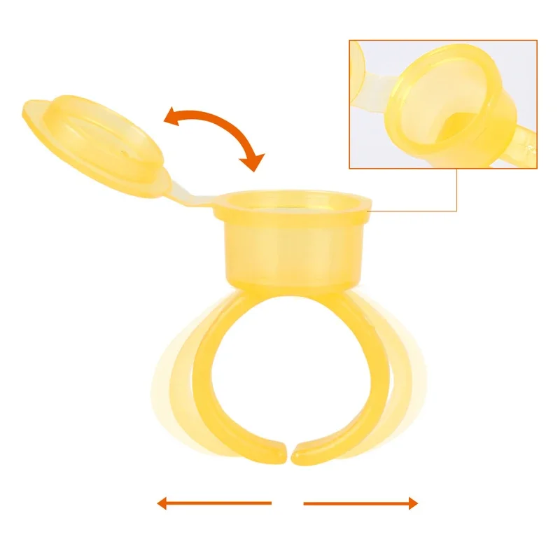 

50Pcs/Bag Disposable Eyelash Extension Glue Ring Cup with Lid Tattoo Pigment Holder Container Lash Tools Tattoo Supplier