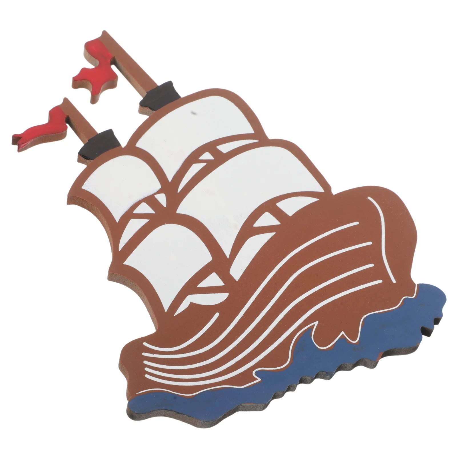 

Wooden Ocean Themed Sailboat Refrigerator Magnet Cute Nautical Fridge Sticker Home Kitchen Magnetic Whiteboard Decor