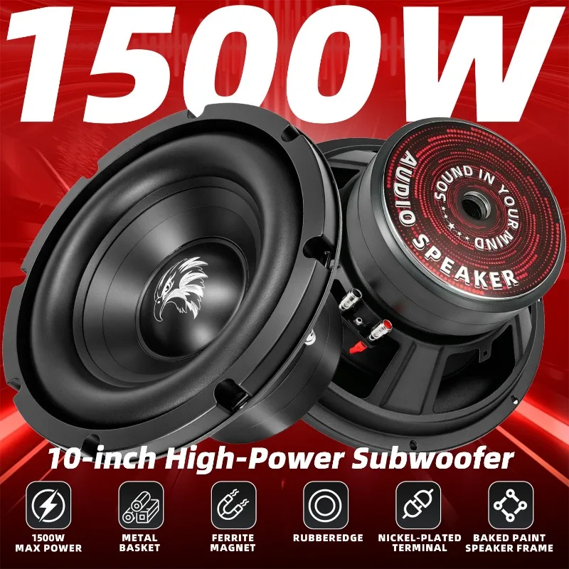 1pcs 10 Inch Car Subwoofer 1500W High Power HiFi Car Speakers High Sensitivity Stereo Mid Bass Multimedia Car Audio Home Theater view 4