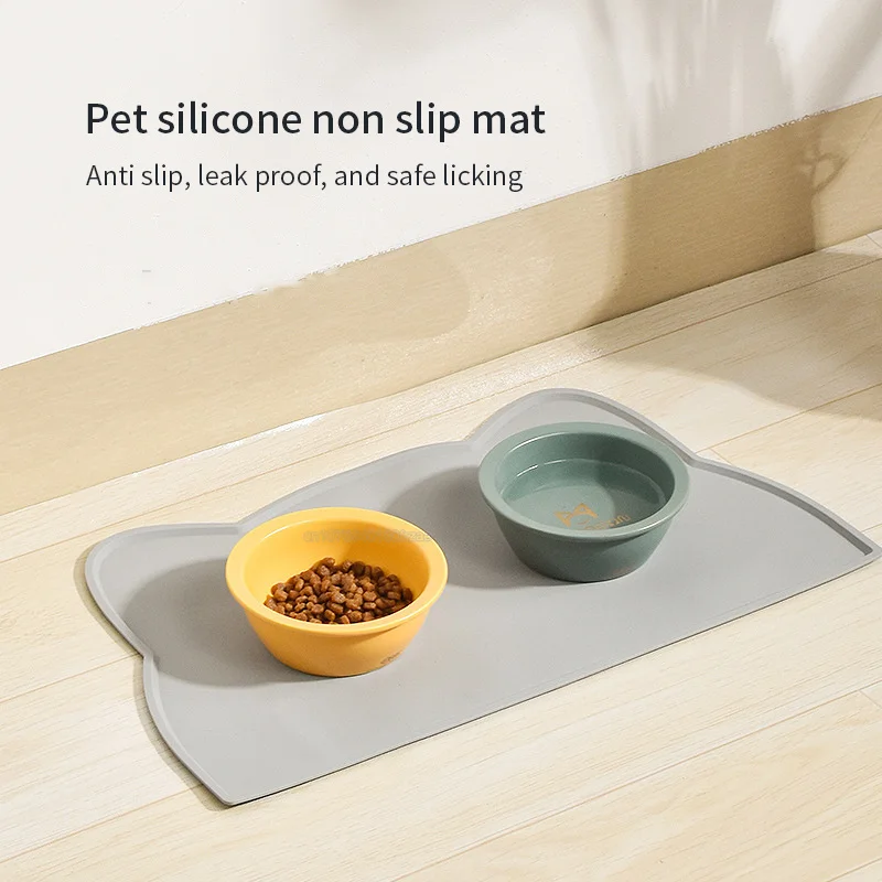 Waterproof Pet Mat For Dog Cat Solid Color Silicone Pet Food Feeding Pad Pet Bowl Drinking Mat Portable Dog Feeding Mat Placemat