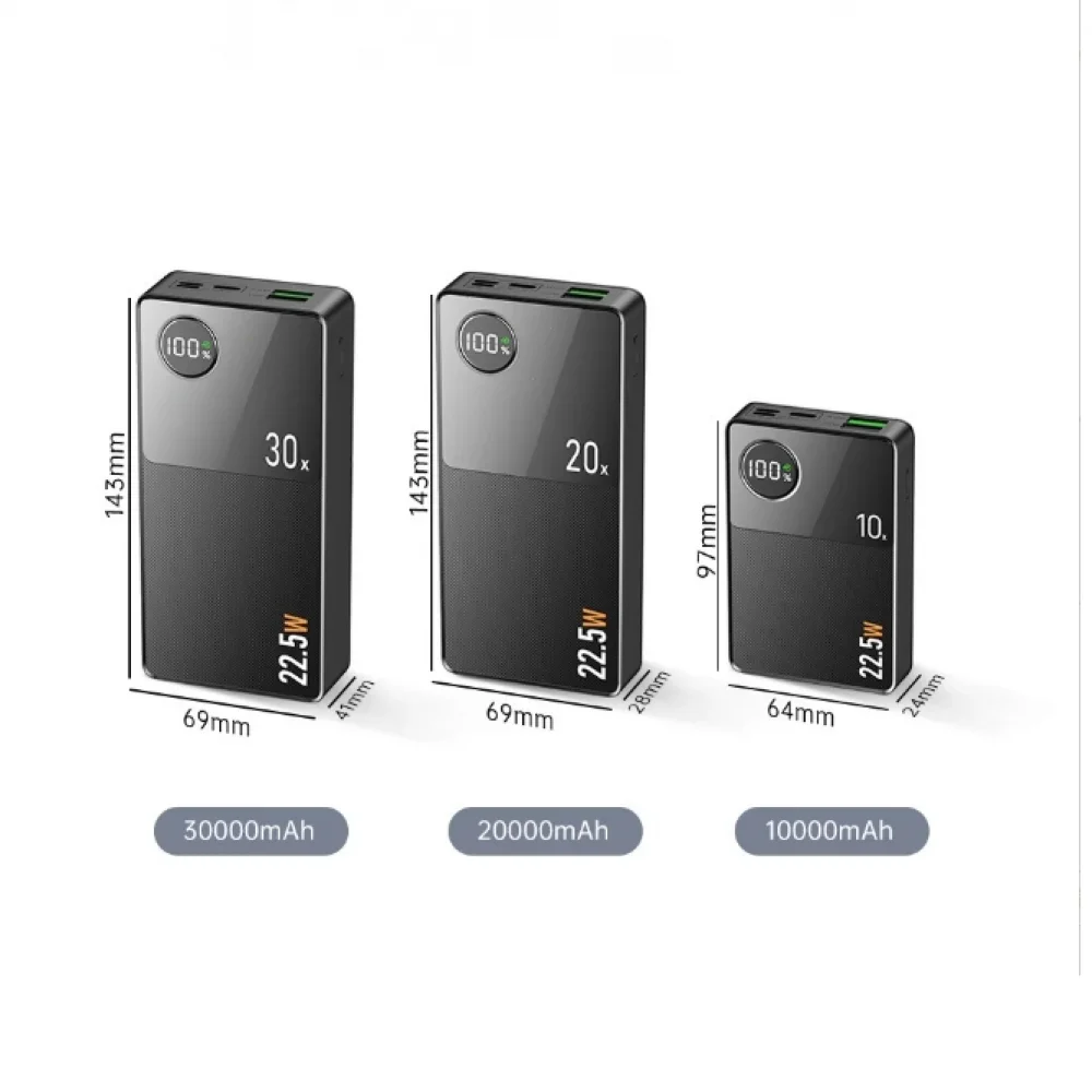 1/2/30000mAh Portable Charger PD20W Fast Charging External Battery Power Bank