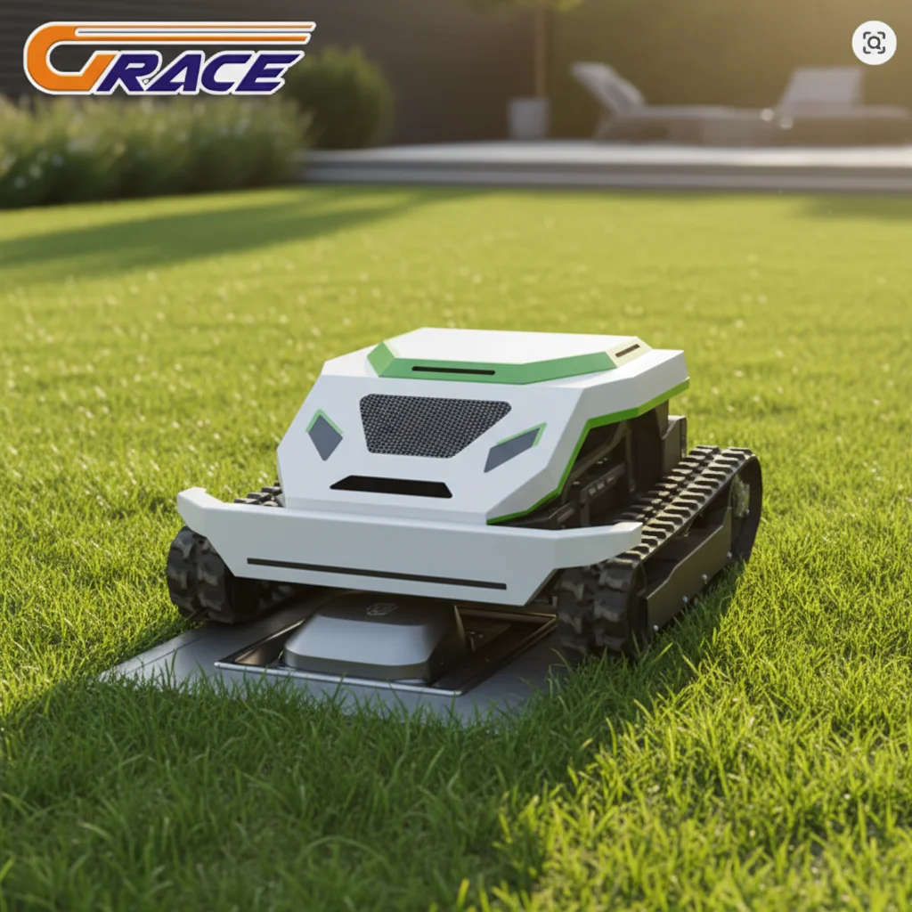 

Crawler Remote Control Lawn Mower Electric Snowplow GPS Tracking Durable Design Commercial Garden Equipment