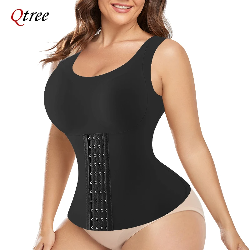 

Qtree Slimming Corset Waist Trianer Vest Body Shaper Tummy Control Shapewear for Women Back Support Padded Bra Underwear Belt