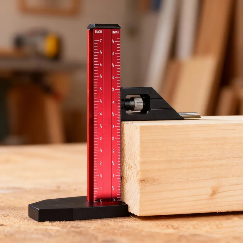 180/360mm Height Gauge Metric & Imperial Depth Measuring Ruler Height Depth Gauge Woodworking Marking Table Saw Adjustable Ruler