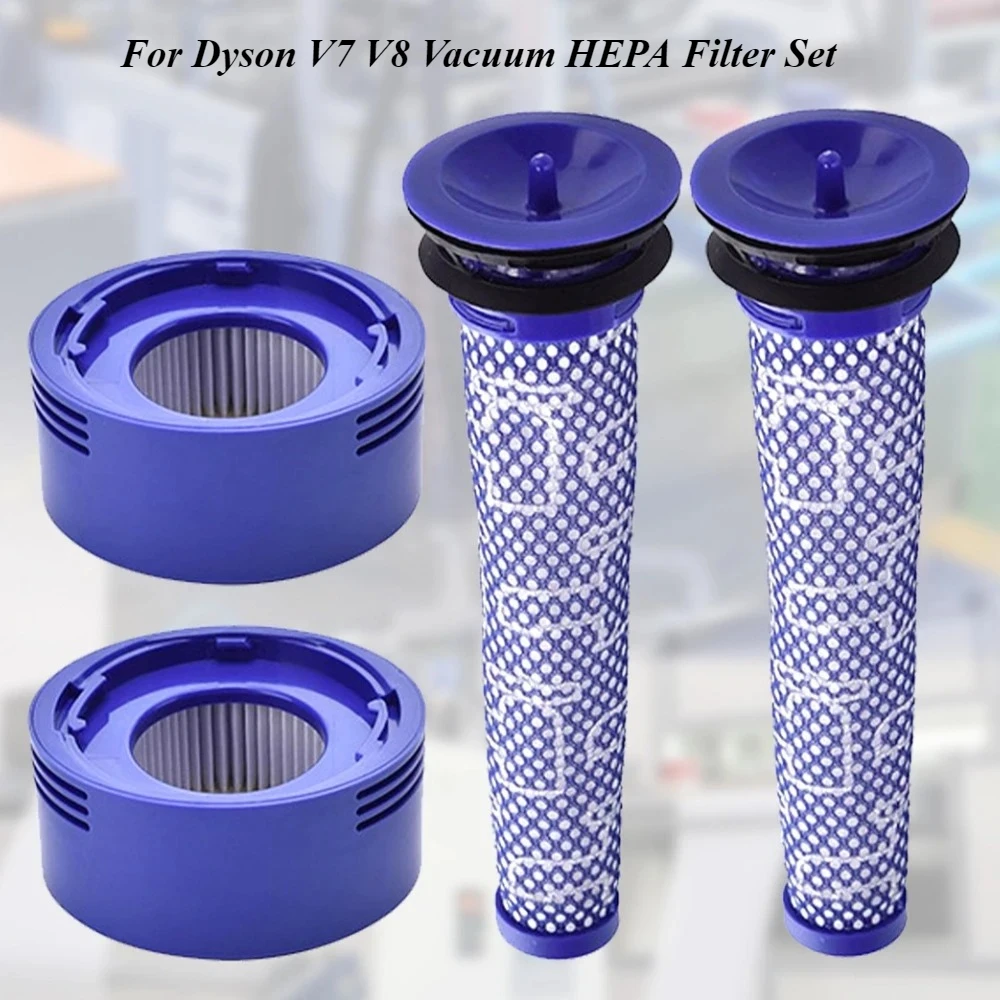 

Dyson V7 V8 Vacuum HEPA Filter Set - Compatible Pre,Post Motor Air Filters Replacement for V7/V8 Absolute/Animal/Fluffy Models
