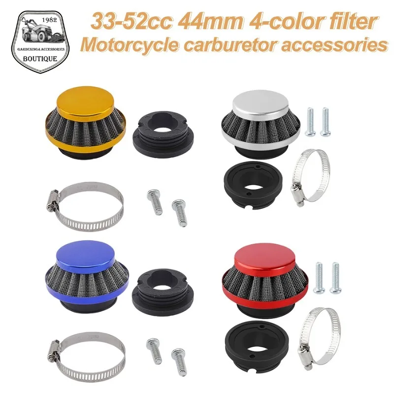 

Adjustable 44mm 4 Color Filter for 33cc 43cc 47cc 49cc 50cc 52cc Minimoto 2 Stroke Engine Motorcycle