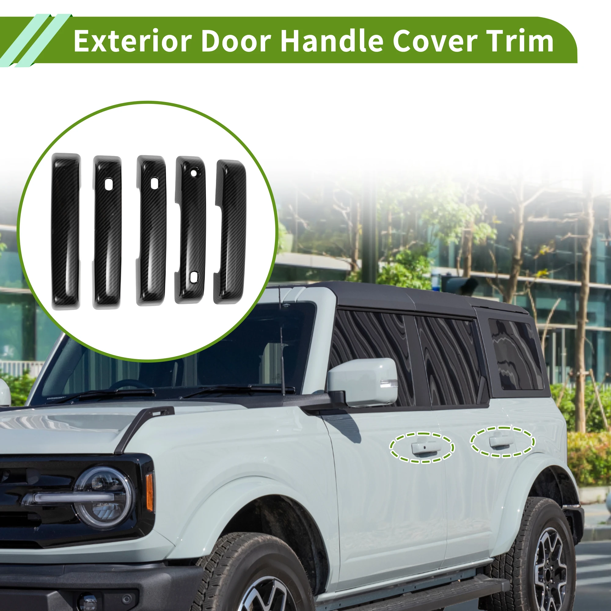 

UXCELL Exterior Door Handle Cover Trim Front Left Front Right Rear Left Rear Right Tailgate Door Handle Cover Black
