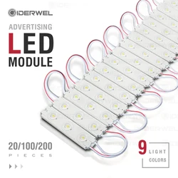 Açık Led reklam modülü süper parlak ön pencere işareti çubuğu SMD2835 3LED su geçirmez IP68 şerit işık 12V 20/100/200 adet/grup