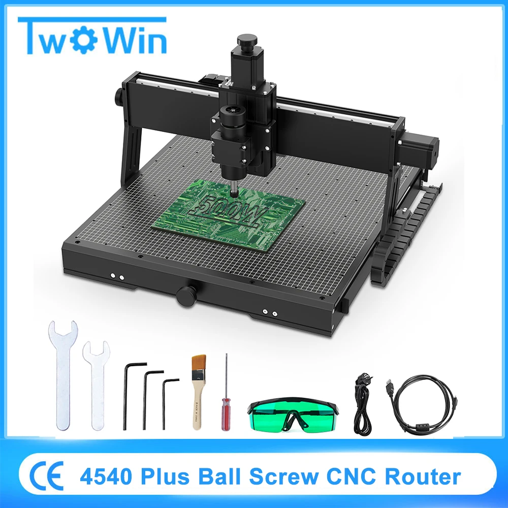 

Лазерный гравер с ЧПУ 4540 plus, деревообрабатывающий фрезерный станок GRBL, точный направляющий рельс, шариковый винт, «сделай сам», мини-гравировальный станок для печатной платы, ПВХ