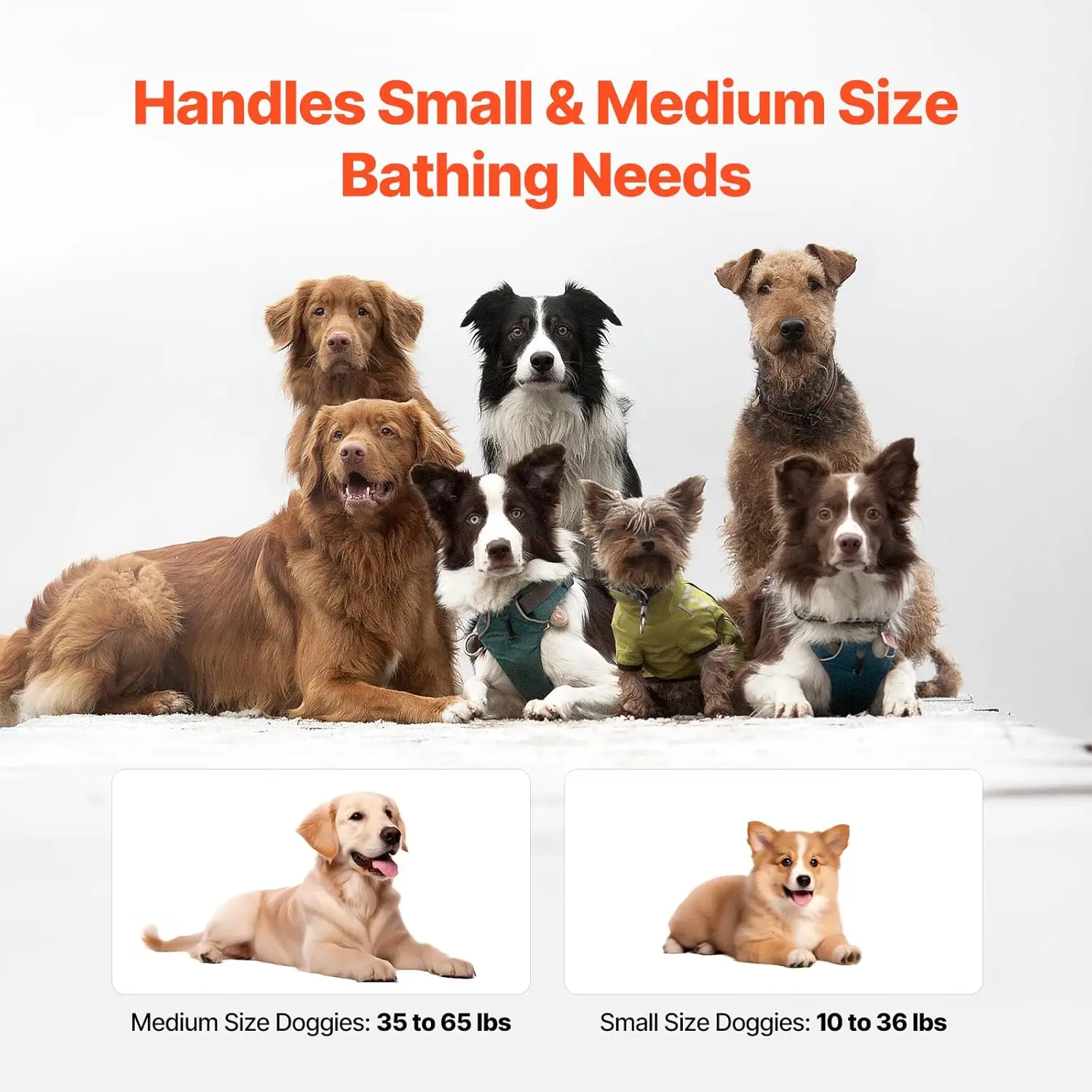 Foldable Portable Pet Bathtub for Dogs & Cats, Elevated Shower Station with Quick Drainage, Indoor Outdoor Use
