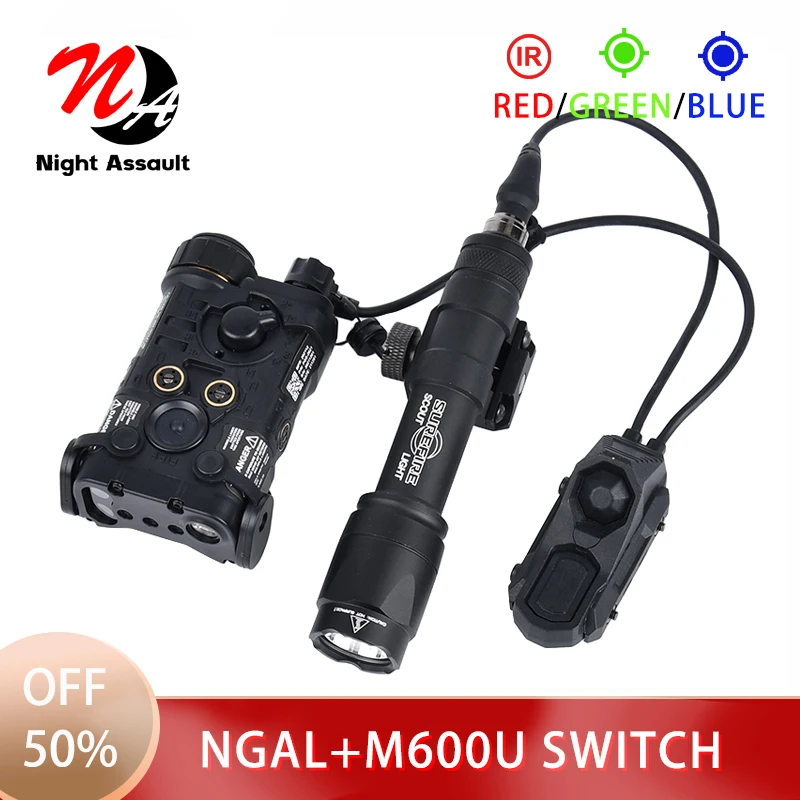 

Tactical Nylon plastic NGAL switch light Red Green Blue Dot Sight Pointer IR Laser Strobe LED Light airsoft scout Surefir m600c