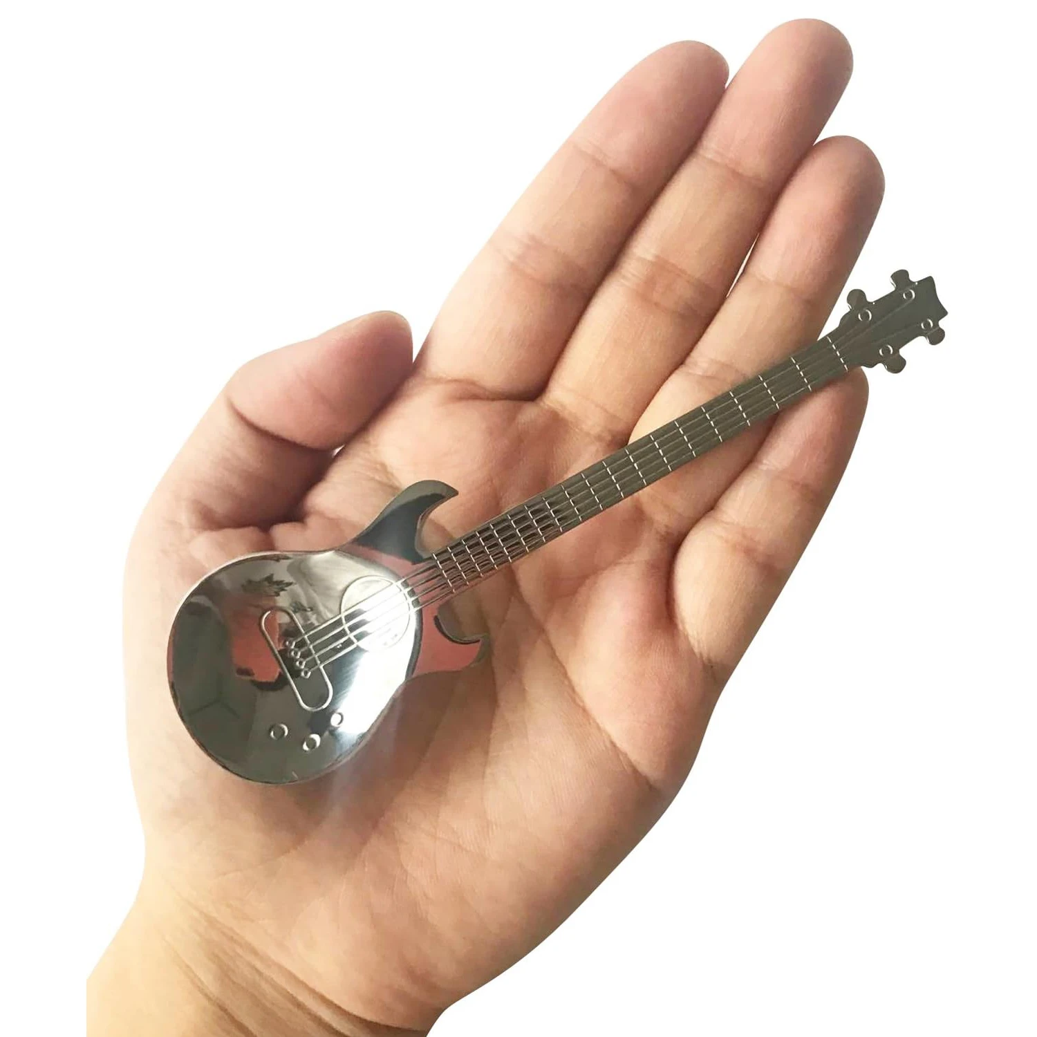 1/3pcs 304 Stainless Steel Guitar Spoons Coffee TeaSpoons Dessert Ice Cream Mixing Spoons Bar Mug Spoons Kitchen Tableware Gifts view 5