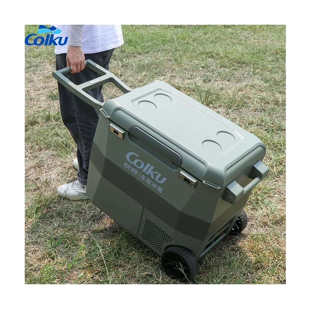 

Factory supply 4x4 small car fridge portable freezer 12v 24v portable refrigerator camping car fridge for outdoor with wheels