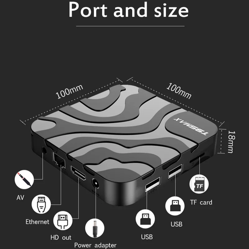 T95 Max Android12 TV Box 2GB 16GB Allwinner H618 رباعي النواة Dual Wifi 2.4G 5G & BT5.0 8K HDR مشغل الوسائط فك التشفير IPTV Google
