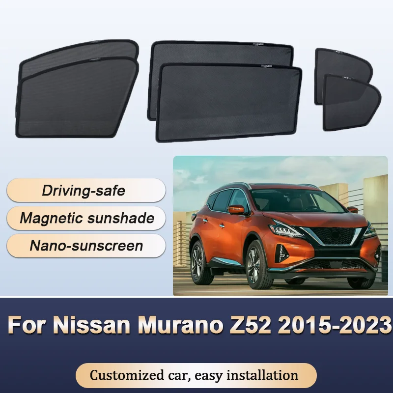 

Sun Shades For Nissan Murano Z52 MK3 2015 2016 2017-2023 Sunshades Magnetic Heat insulation Mesh Window Visor Car Accessories