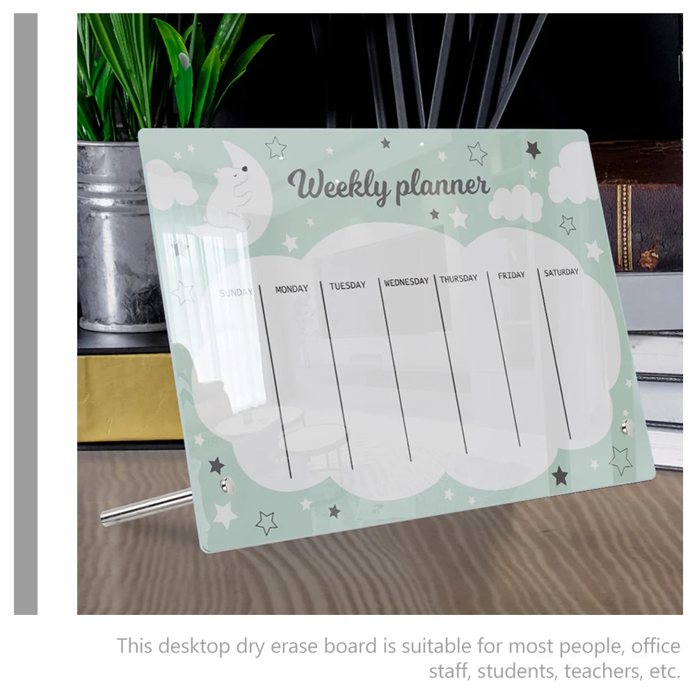 

1Set Acrylic Desktop Dry Erase Board Writable Memo Board Erasable to Do List Planner Office Whiteboard Desk Whiteboard