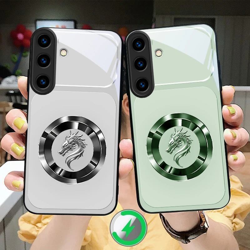Dragon's beard fluttering For Samsung Galaxy S26 S20 FE S21 S22 S23 Plus S24 Ultra 25 Edge S24Ultra For Magsafe Glass Phone Case