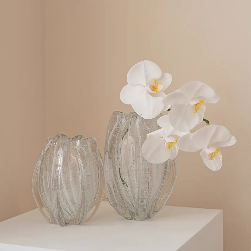 Vase Light Luxury Northern Europe Modern Glacier Advanced Sense Hydroponics Flower Arrangement Living Room Table Glass Vase