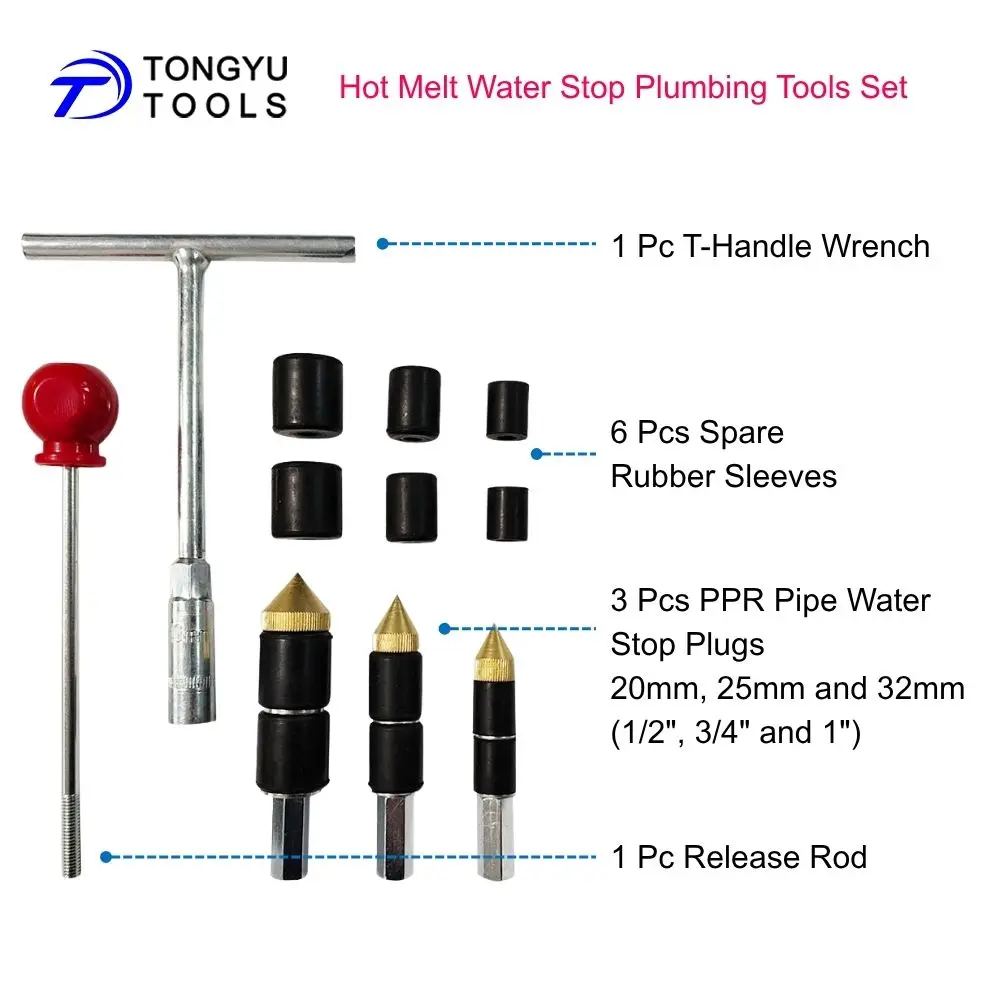 PPR-Rohr-Wasserstopper-Set 20 25 32mm 1/2 3/4 1 Zoll Heißschmelz-Stoppnadel Sanitärwerkzeug zur Leckreparatur – Detail 3