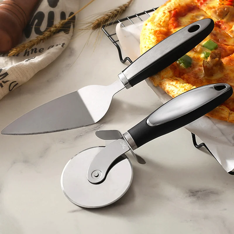 2 unidades/caixa Cortadores De Pizza De Aço Inoxidável Cortador De Rolo De Pastelaria Pizza Knife Cookie Cake Roller Roda Scissor Cozinha Acessórios