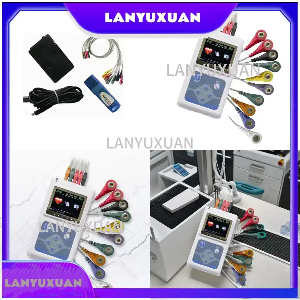 Holter 12 Channel for Dynamic System for Medical Monitoring Portable Recorder Electrocardiograph Device
