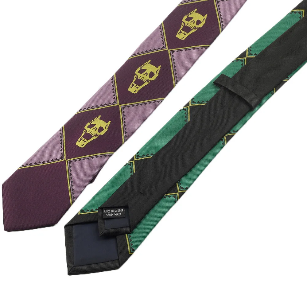 النسخة اليابانية من ربطة عنق J Skull Tie Anime بلون جمجمة سوداء JK بسحاب ربطة عنق للرجال تعمل باللمس اليدوي