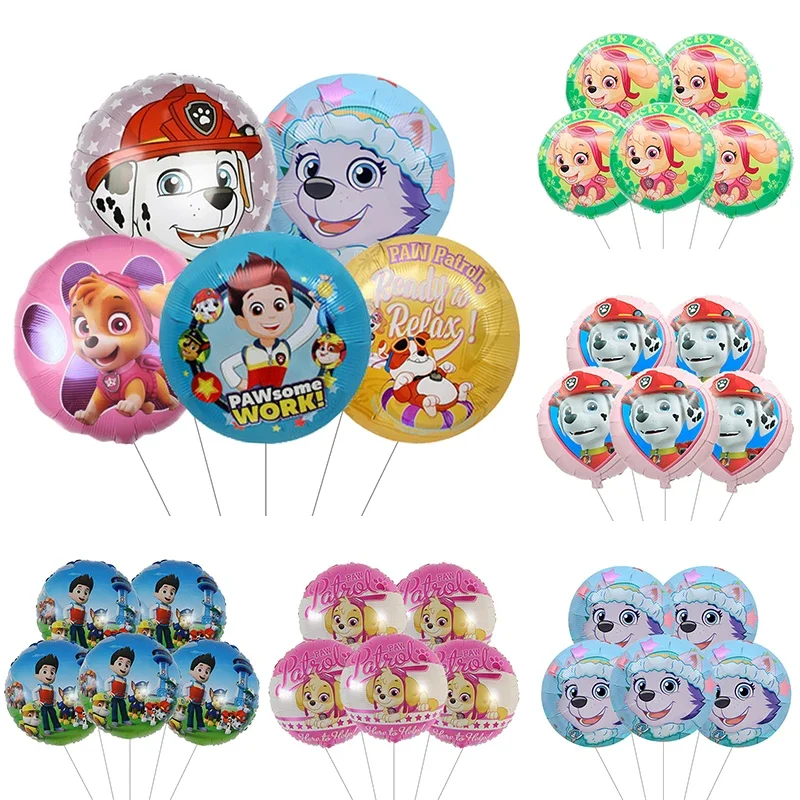 5 stücke Cartoon Paw Patrol Rettungs Hund Chase Schutt Ballon Party Dekoration Lieferungen Aluminium Folie Ballon Kinder Geburtstag Geschenk