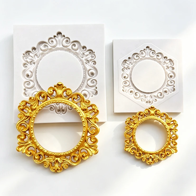 Photo Frame Mirror Silicone Mold Resin Tools Sugarcraft Cupcake Baking Mold Fondant Cake Decorating Tools