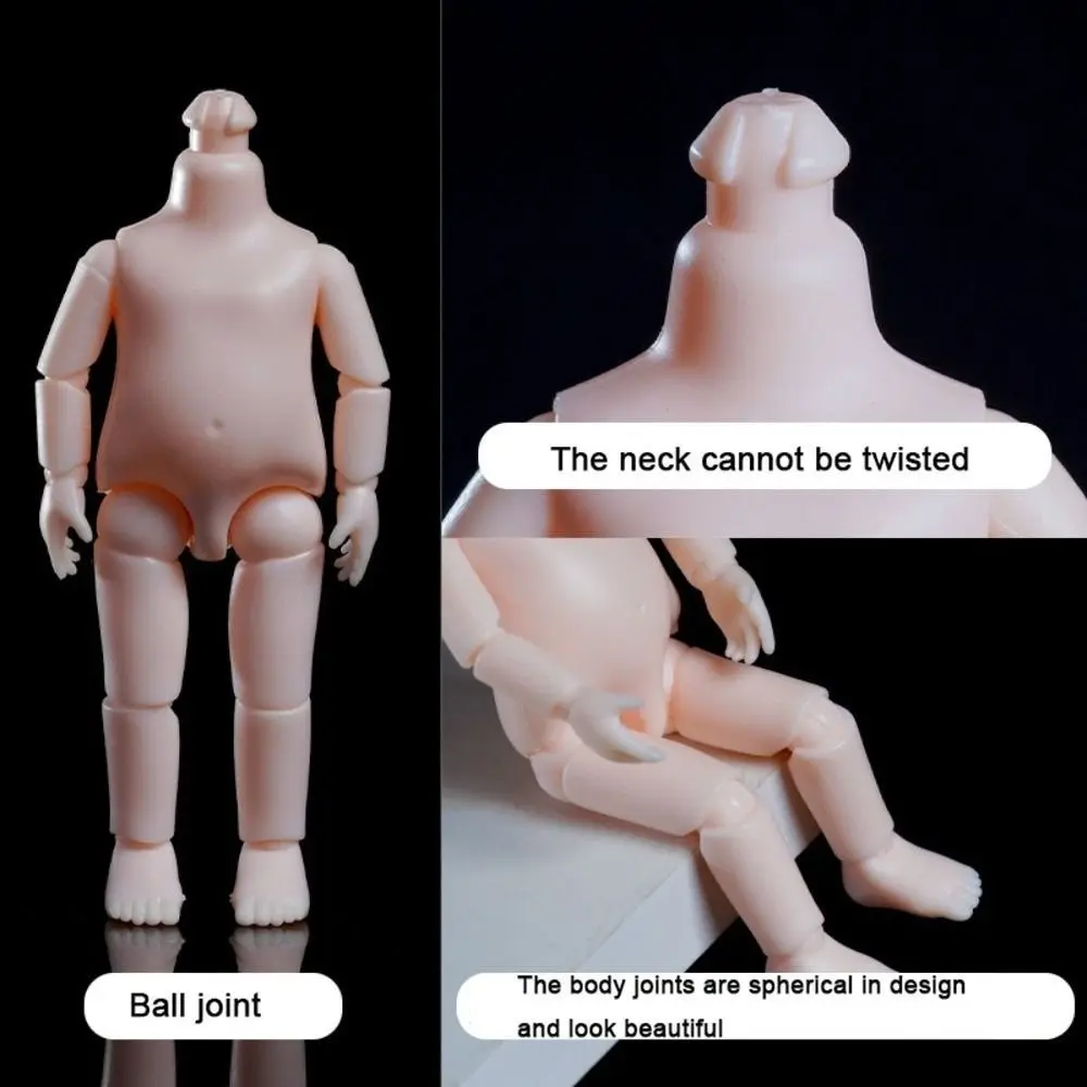 12cm Height 1/12 Doll Body Neck Can Be Twisted White Skin 1/12 Action Figure Body 6 Inch Jointed Dolls