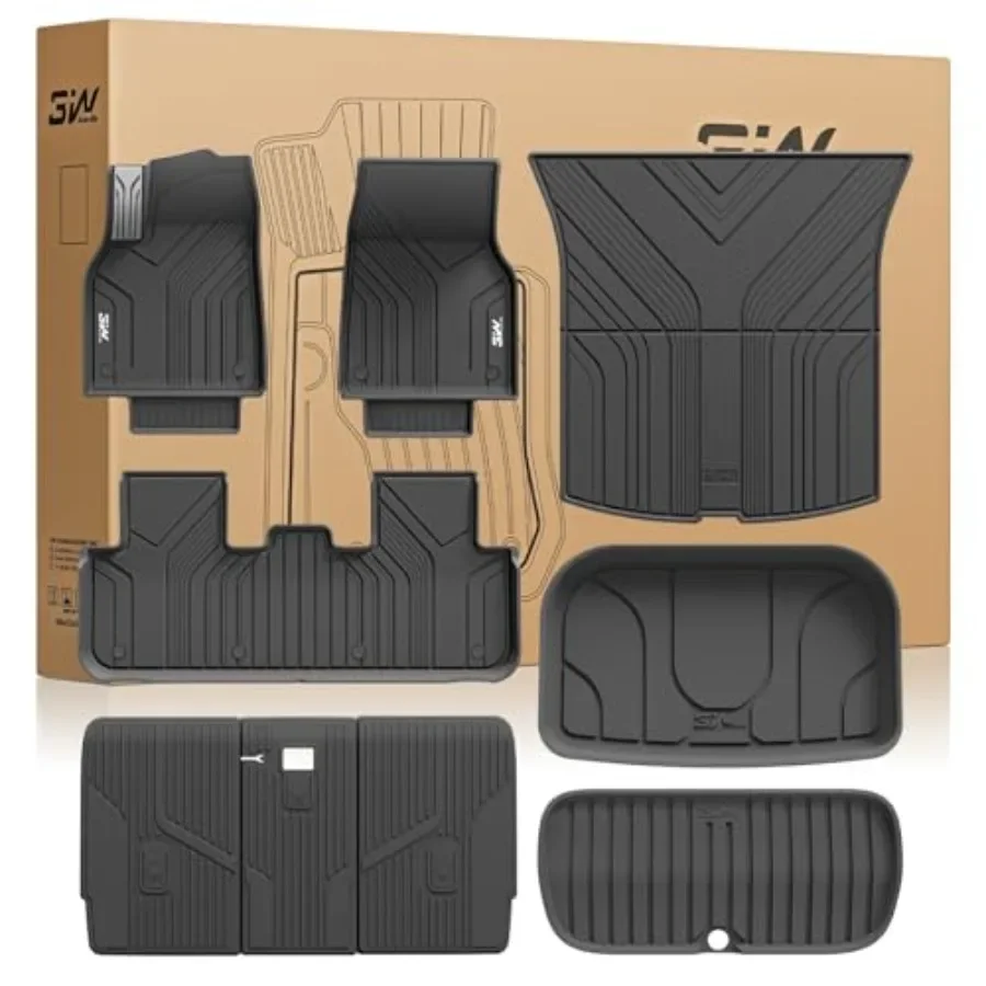 

Tesla Model Y Juniper Floor Mats and Cargo Liners TPE Floor Liner for 2025 2026 Model Y Trunk Mats Seat Back Cover Protector Vi