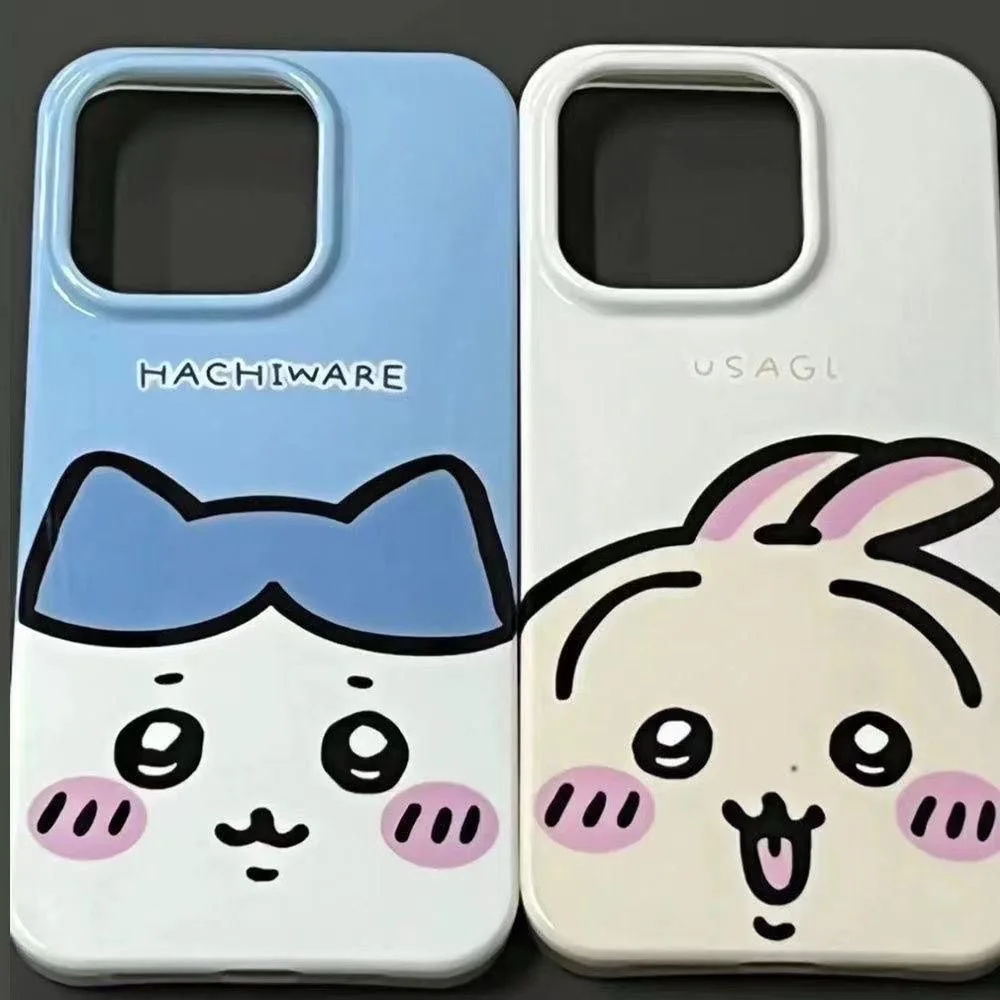 

Luxury Chiikawa hachiware lovely face Soft Case protection for iPhone 16 15 13 12 11 14 Pro Max XS XR 7 8 16 Plus X SE Coque