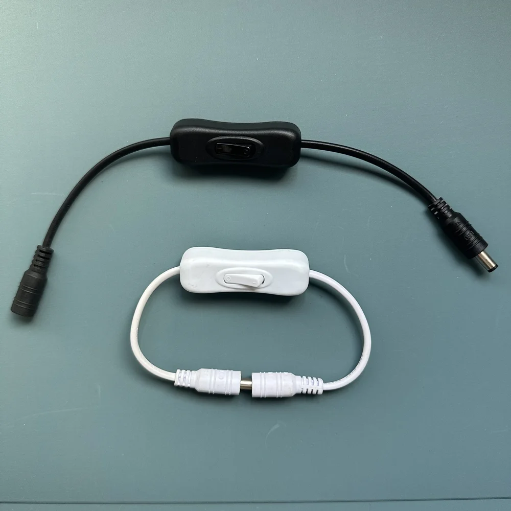Inline 304 Switch On Off with Female Male Power Cable 5.5x2.1mm DC Connector Switch 5V 12V 24V for CCTV LED Strip Light