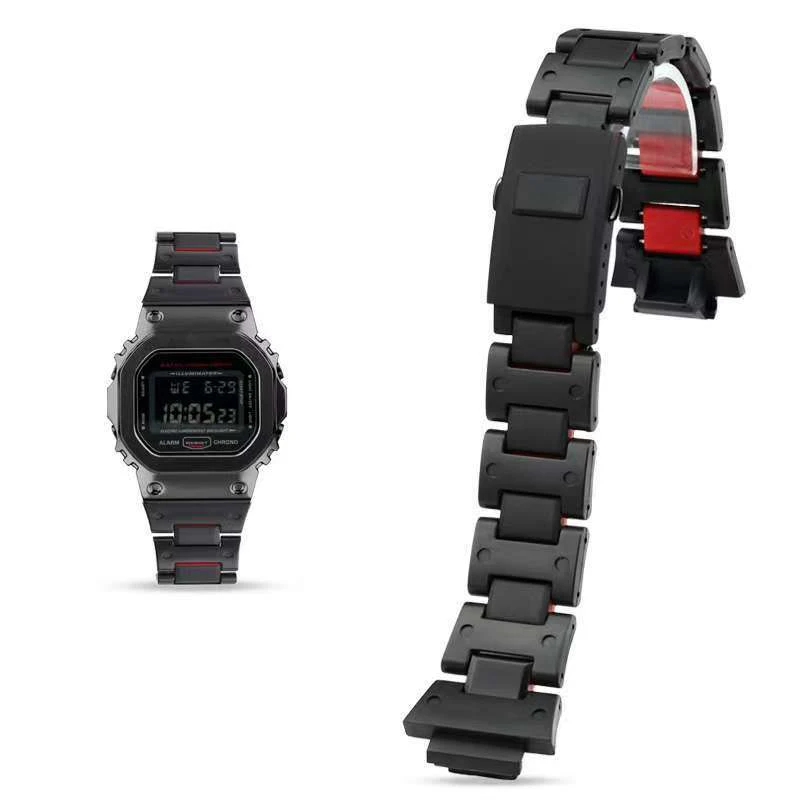 

Black Plastic Steel Watchband Watch Strap For Casio G-SHOCK DW5600 GW-M5610 GA-2100 GM2100 DW-6900 Series Bracelet