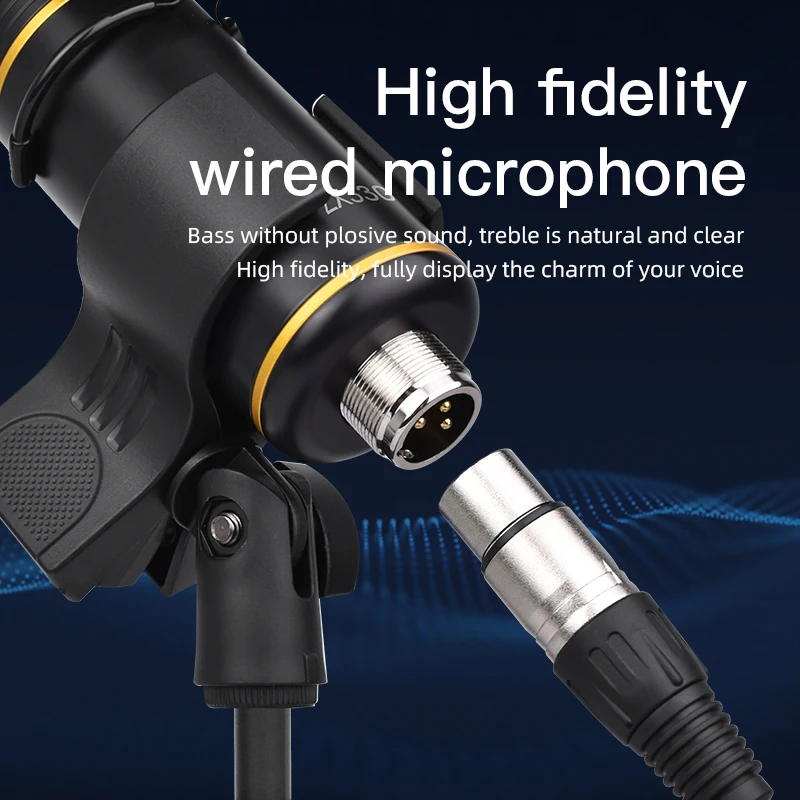 Microfone XLR Profissional para Podcast Microfone Condensador Cardioide para Estúdio Kit de Microfone XLR para Gravação e Podcasting Suporte de Mesa