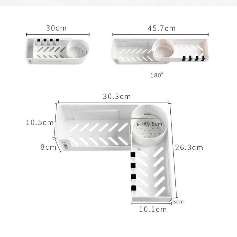 Creative Bathroom Shelf Rotatable Storage  For Toilet Kitchen Home Organizer With Hook  Accessories