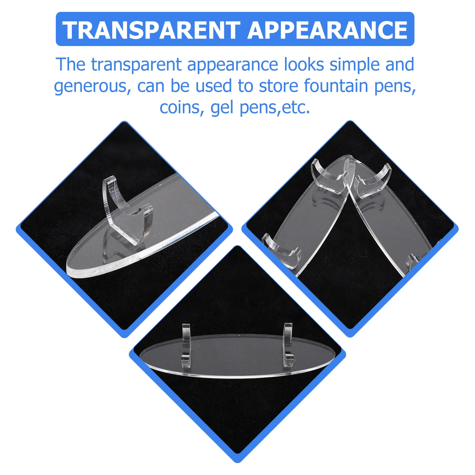 2 قطعة حامل تخزين القلم الاكريليك رف شاشة شفاف لأقلام النافورة جل أقلام عملات معدنية منظم سطح المكتب دراسة المكتب #2